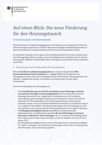 Cover der PDF "Förderung für den Heizungstausch auf einen Blick (BEG)"