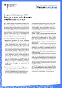Cover der PDF "Energie sparen – das kann der öffentliche Sektor tun "