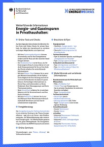 Cover der PDF "Energie- und Gaseinsparen in Privathaushalten"