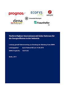 Cover der Studie "Markverfügbare Innovationen mit hoher Relevanz für die Energieeffizienz in der Industrie"