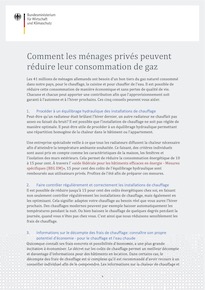 Cover der PDF "Französisch: Comment les ménages privés peuvent réduire leur consommation de gaz"