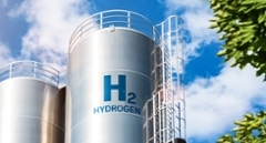 Wasserstoffspeicher symbolisiert Erneuerbare Energie mit Wasserstoff