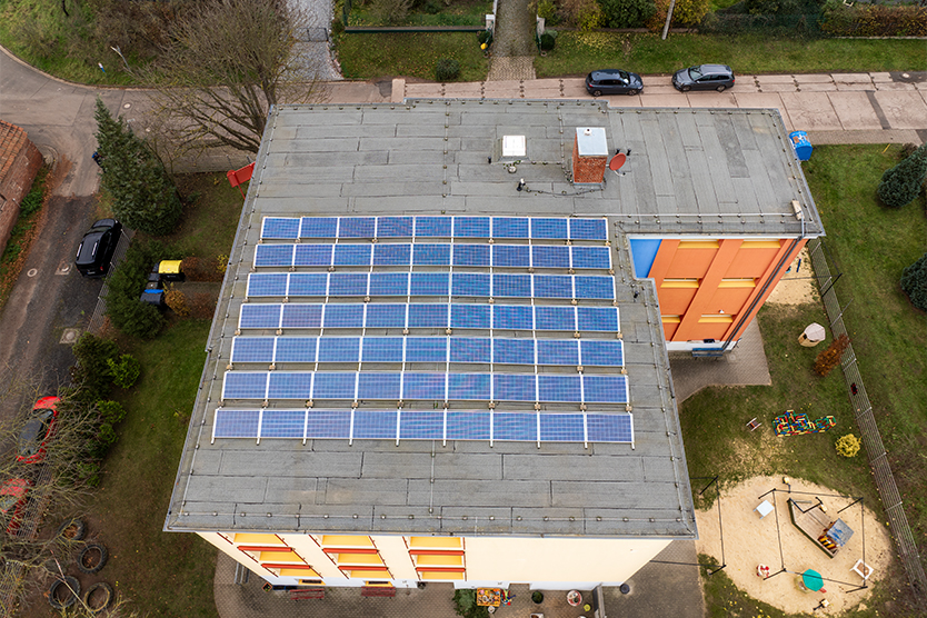 Photovoltaikanlage auf Kita in der Gemeinde Werther