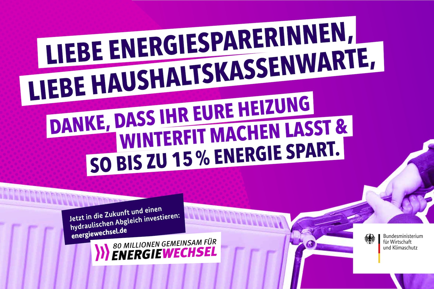 Kampagnenmotiv „Liebe Energiesparerinnen” | 80 Millionen gemeinsam für Energiewechsel