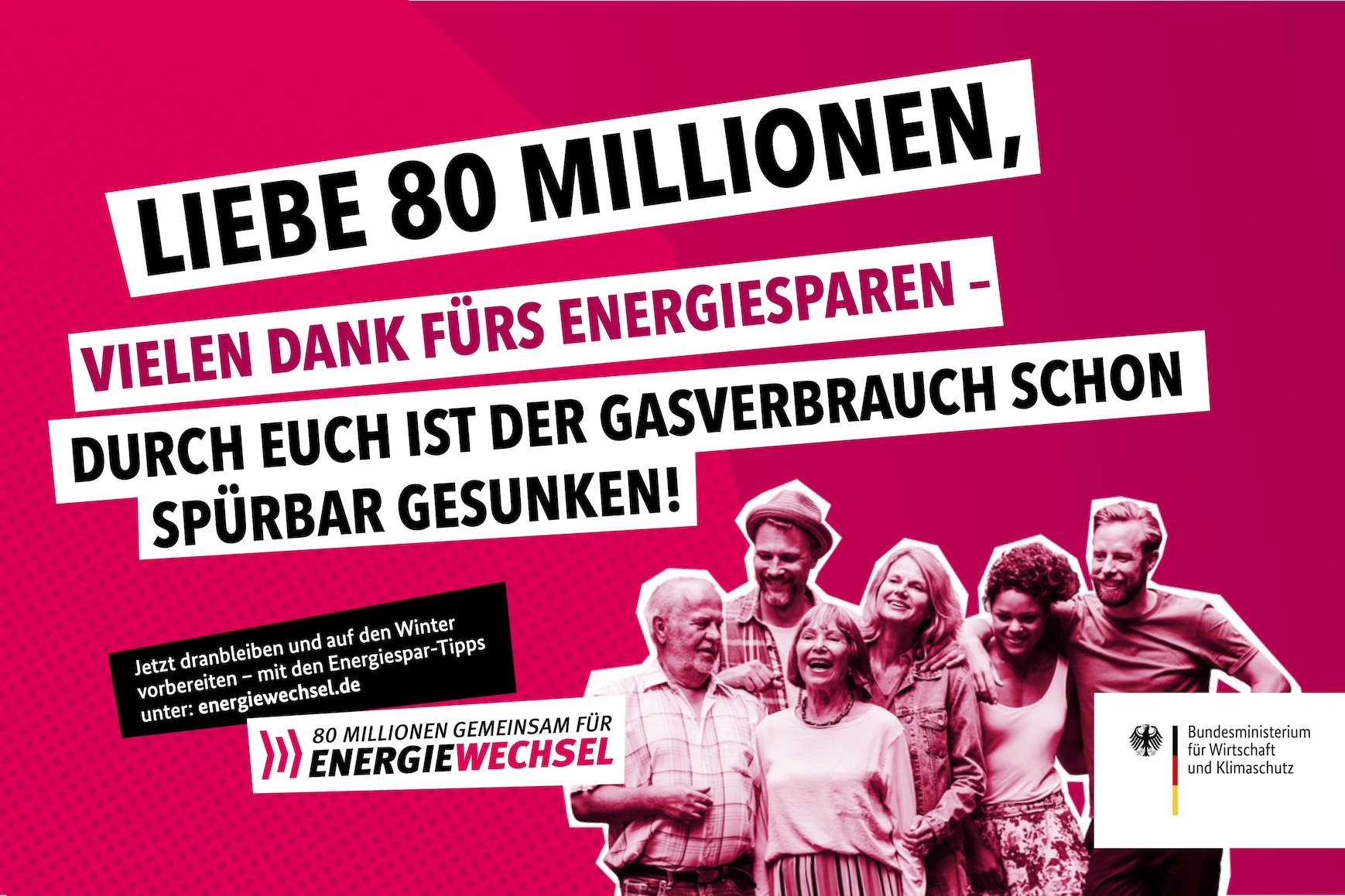 Kampagnenmotiv „Danke” | 80 Millionen gemeinsam für Energiewechsel