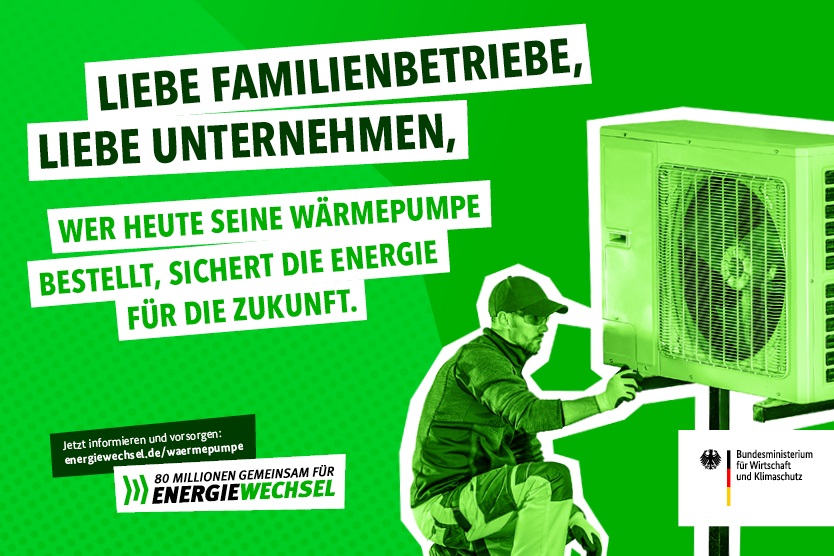 Kampagnenmotiv „Liebe Familienbetriebe, liebe Unternehmen“ | 80 Millionen gemeinsam für Energiewechsel