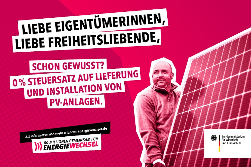 Kampagnenmotiv „Liebe Eigentümerinnen, liebe Freiheitsliebende“ | 80 Millionen gemeinsam für Energiewechsel